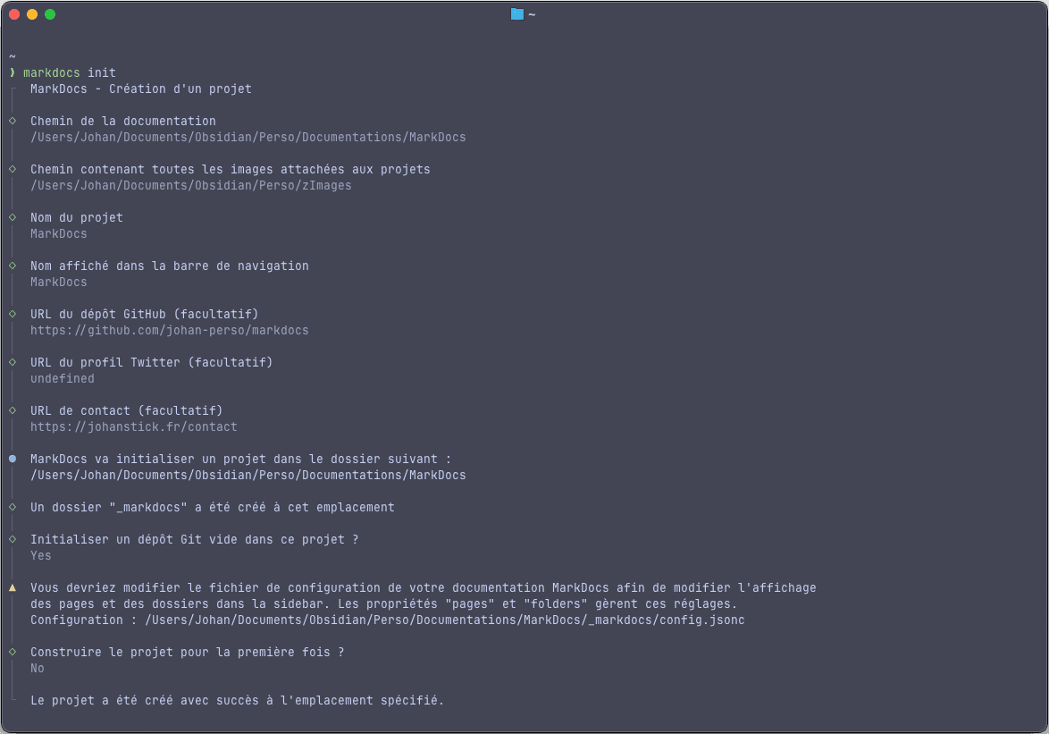 Créer un projet depuis le CLI